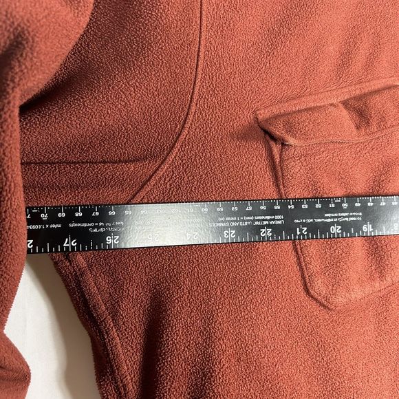 LL Bean Polyester Mens Fleece Flannel Orange Long Sleeve‎ Size XL Tall *read - Picture 4 of 7